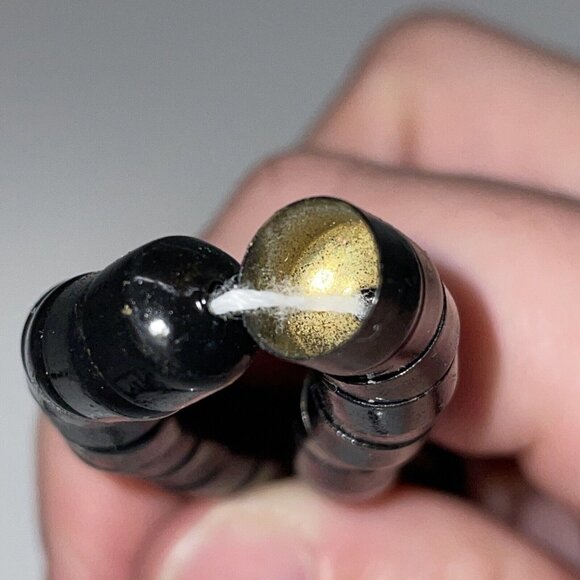 RARE Vintage Black Stacked Snake Beads Long Necklace Unique!   SL17 - Picture 6 of 15